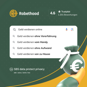 Online Geld verdienen - Mindestens 500 Euro mit Robethood ohne eigenes Investment.