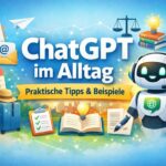 Illustration zu ChatGPT im Alltag mit Beispielen für Schreiben, Planung und Organisation